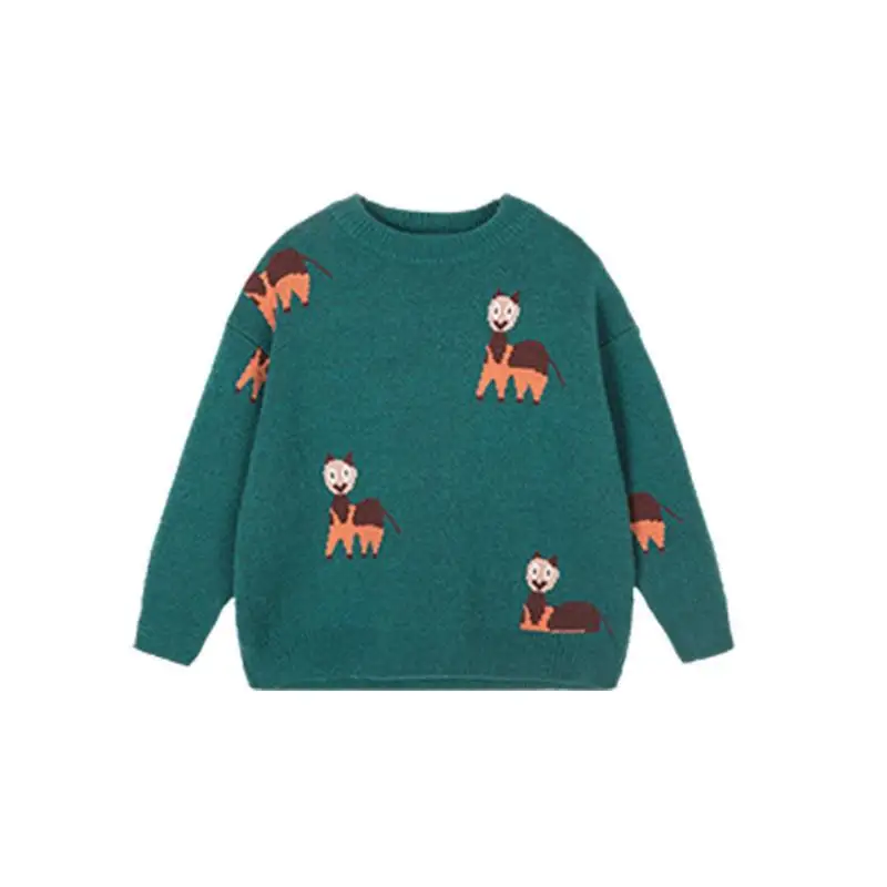 

Children's Korean cartoon knitted tops Girls autumn clothes new 2021 sweater baby P4365