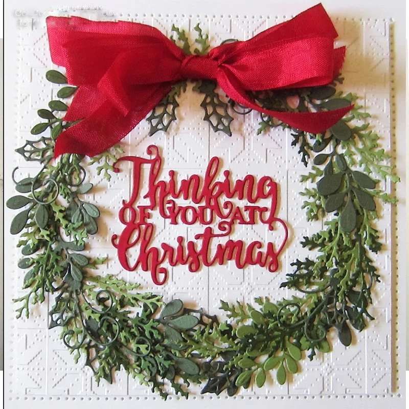 Merry Christmas Sending Greetings Let It Snow Phrases Metal Cutting Dies Stencil for DIY Scrapbooking Paper Cards Craft New