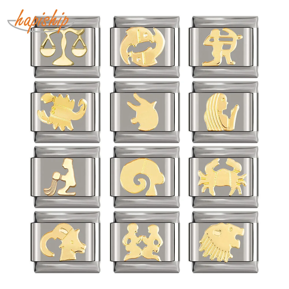 

Шарм-ромашка из нержавеющей стали, 9 мм, 12 созвездий, DJ230