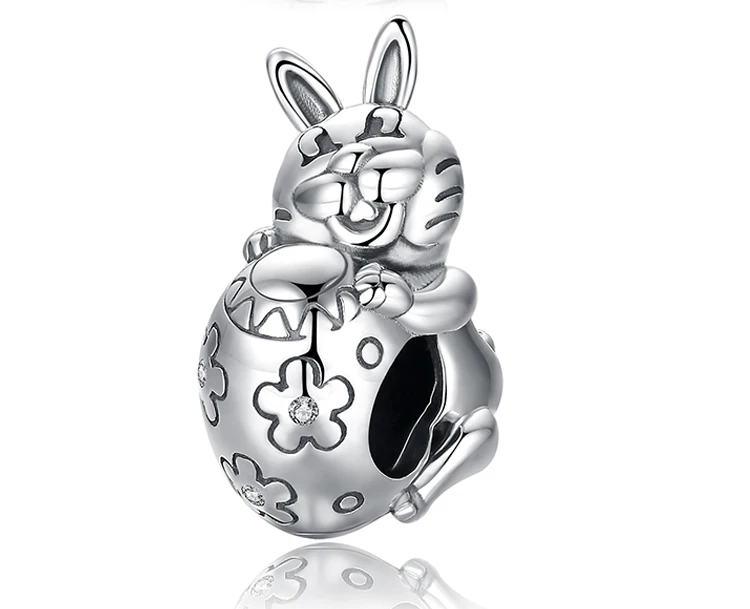 JewelryPalace 925 пробы серебро Пасхальный день яйцо кролик Шарм Бусины Fit Браслеты Лидер продаж для женщин DIY ювелирные изделия