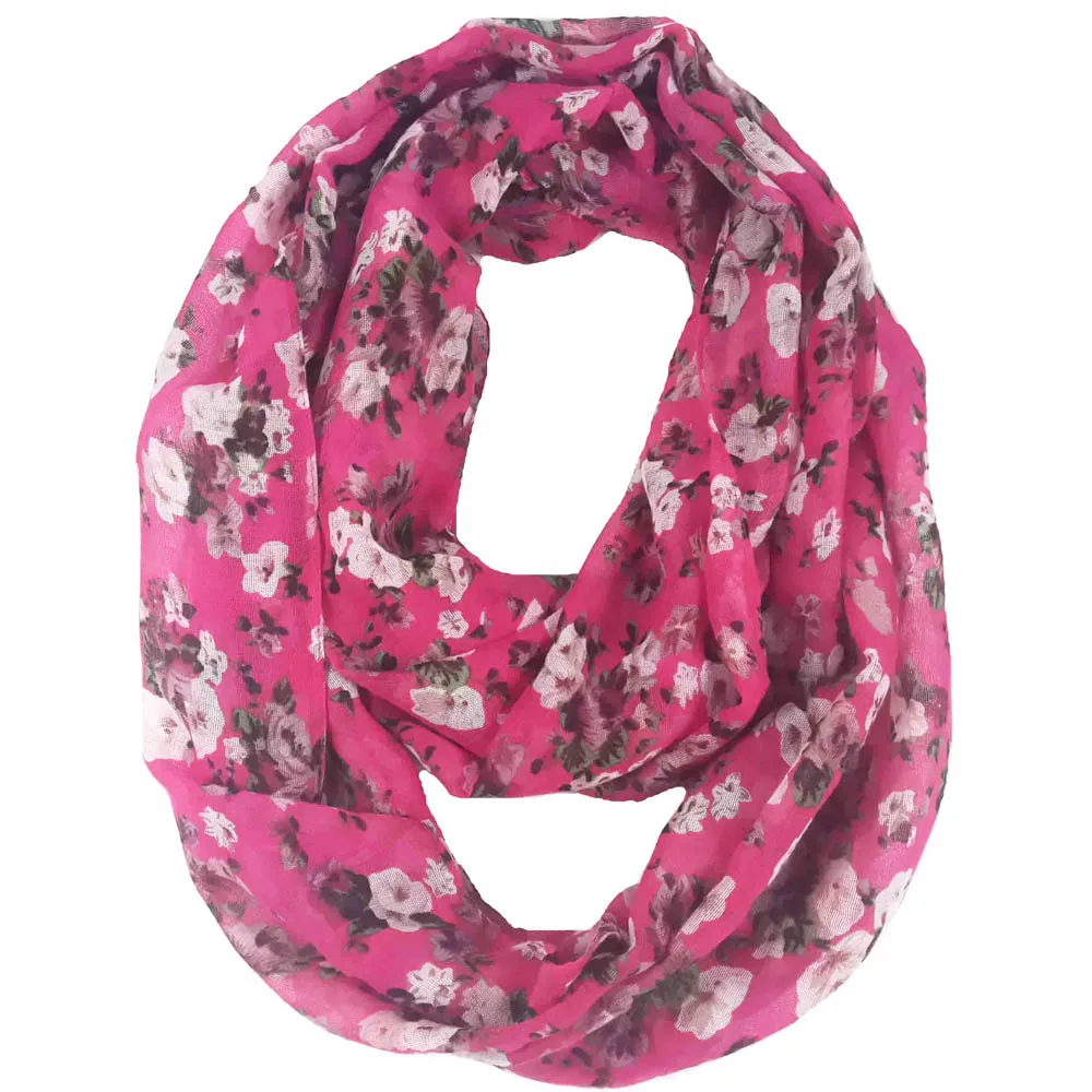 Модный цветочный принт бесконечный петлевой шарф женские подарочные аксессуары