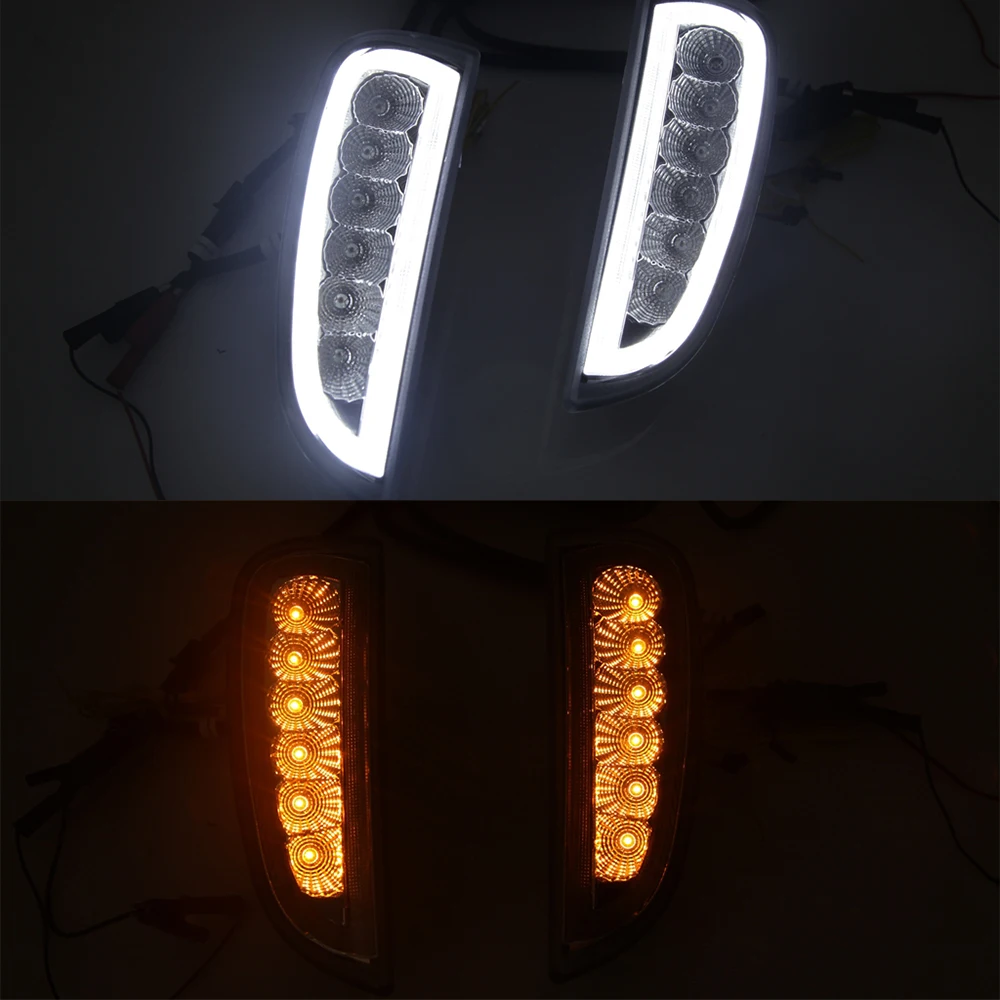 1Pair DRL for Porsche Cayenne I 957 9PA 2006 2007 2008 2009 2010 LED Turn signals position light Daytime Running Light fog lamp |