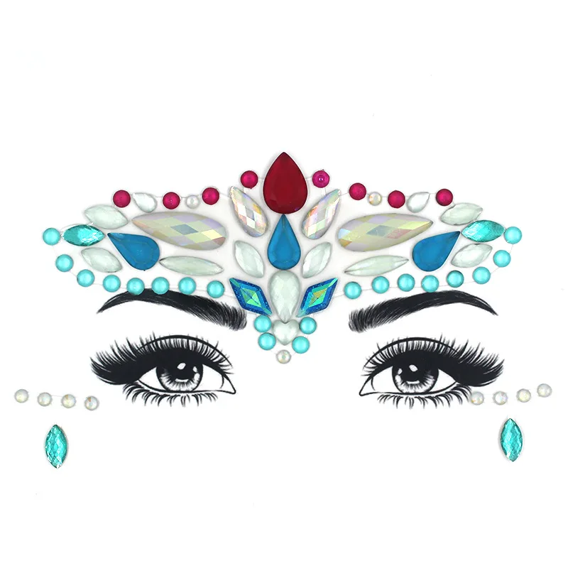 18 Luminous Glitter Calavera Мексиканская наклейка на лицо с кристаллами светящиеся наклейки на глаза с блестками временные наклейки на тату Украшения для тела музыкальный фестиваль вечерние тату - Цвет: 18 Luminous Glitter