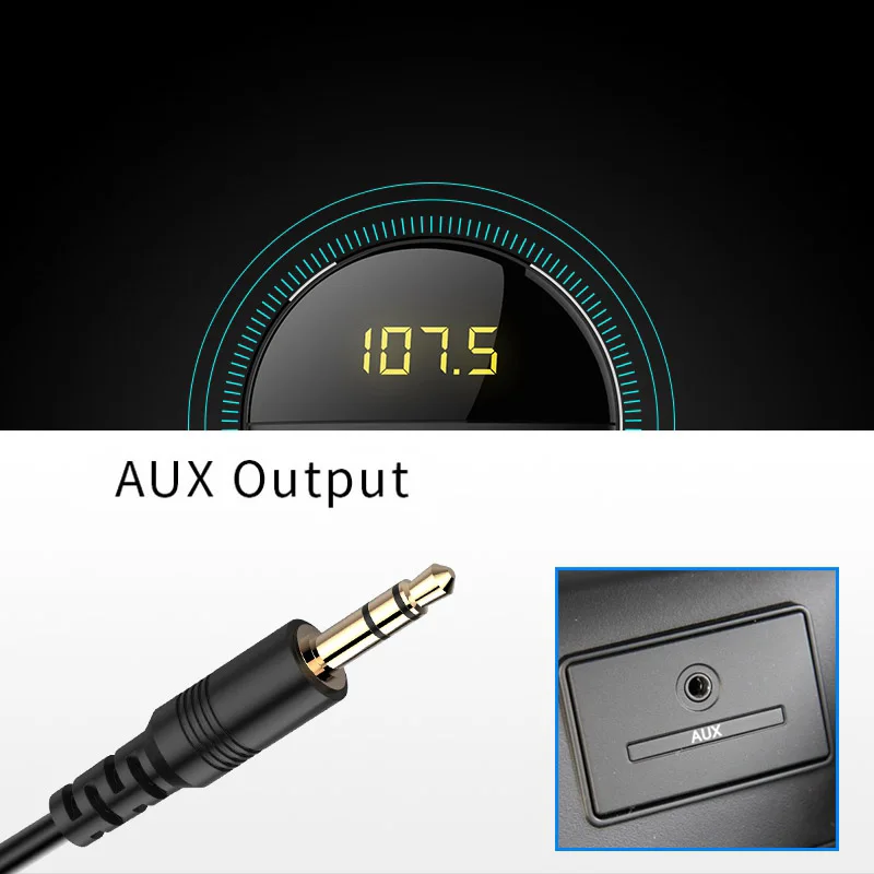 Fm передатчик JaJaBor FM модулятор Bluetooth 5 0 автомобильный комплект громкой связи AUX 3 мм