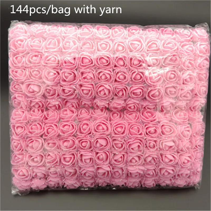 144 шт. 2 см Искусственный цветок из пены букет разноцветных роз свадебное