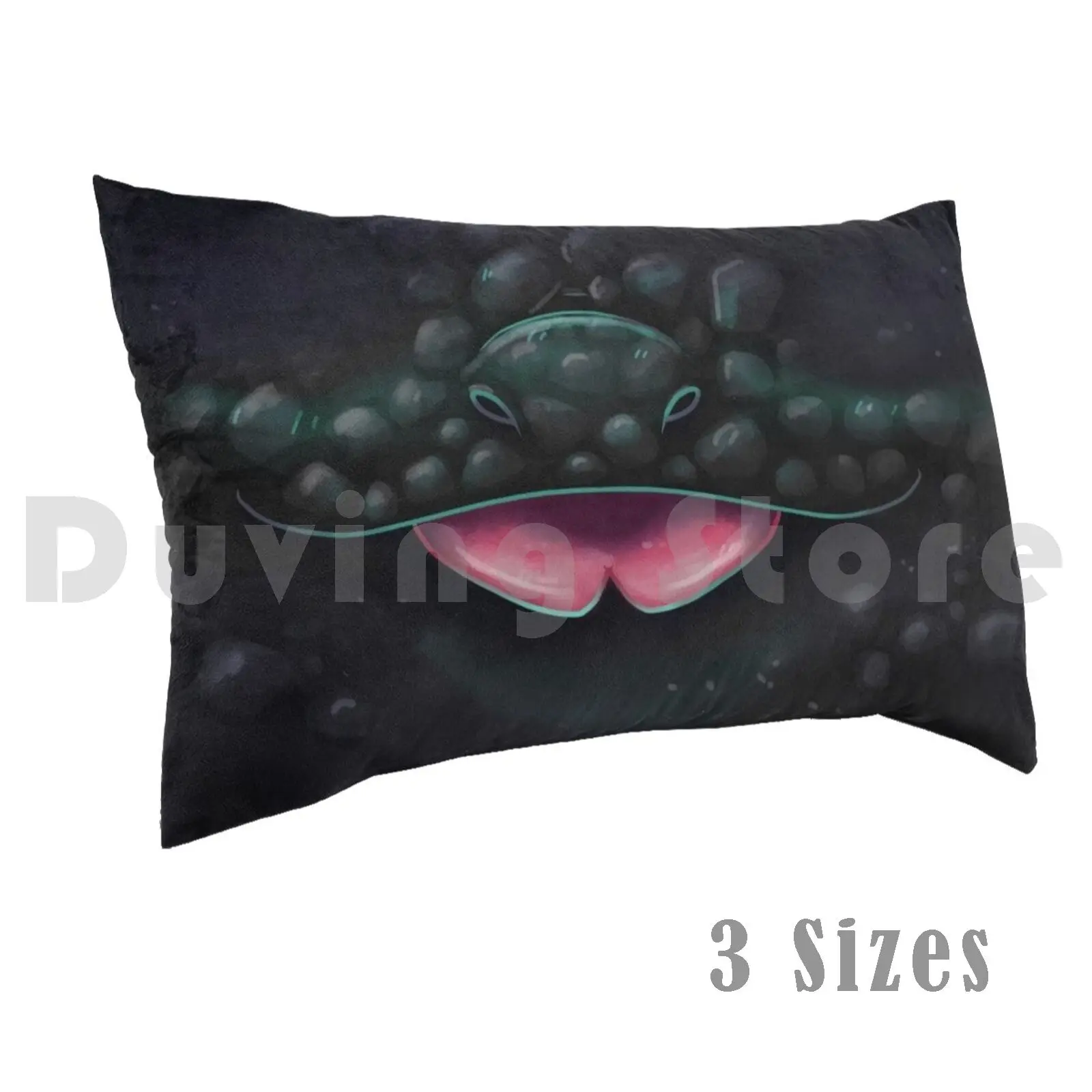 

Black Dragon Pillow Case Printed 50x75 Black Dragon Tongue Face Mouth Scales Toothless Nightfury