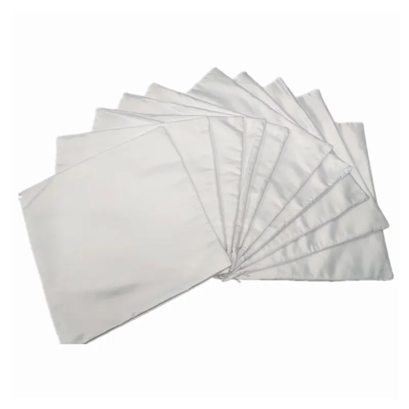 Funda de almohada blanca lisa de sublimación, cubierta de cojín de moda para prensa de transferencia de calor, regalo DIY, 40x40, 10 Uds.