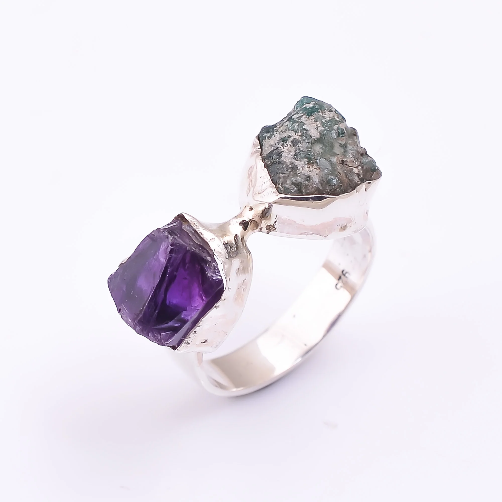 Драгоценный камень ручной работы грубое кольцо из 925 пробы серебра ювелирные
