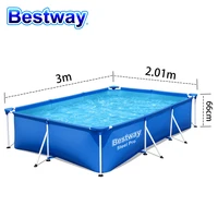 original bestway 56403 durable 3m above ground rectangular frame easy set swimming gartenool for family babys real pool bestway