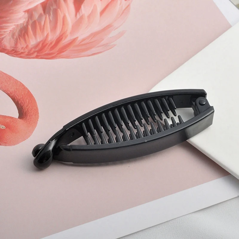 1 PC New Hair Claws Clip Fish Shape Banana Barrettes Black Hairpins Hair Accessories For Women Hair Clip Clamp Hair Accessories