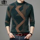 Мужской шерстяной свитер с геометрическим принтом, Теплый Мягкий трикотажный джемпер, модель Y467, Осень-зима