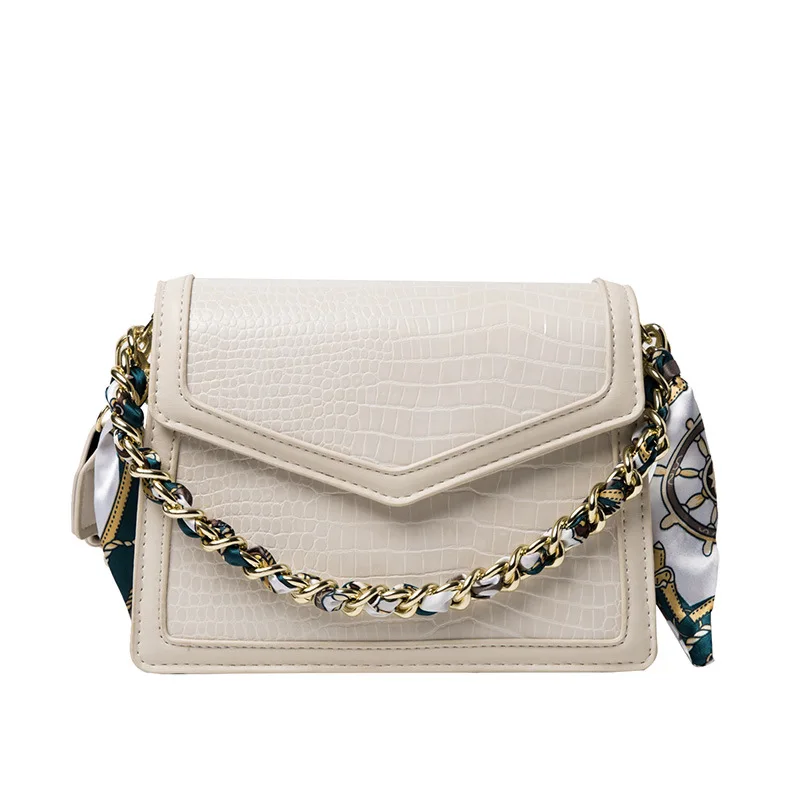 

2021 women's new tide crocodile pattern fashion all-match shoulder bag western style messenger bag chain handbag female bag