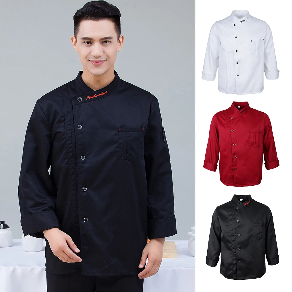

Unisex Single Breasted Cook Suit Long-sleeve Clothes Chef Uniform Chef Coats