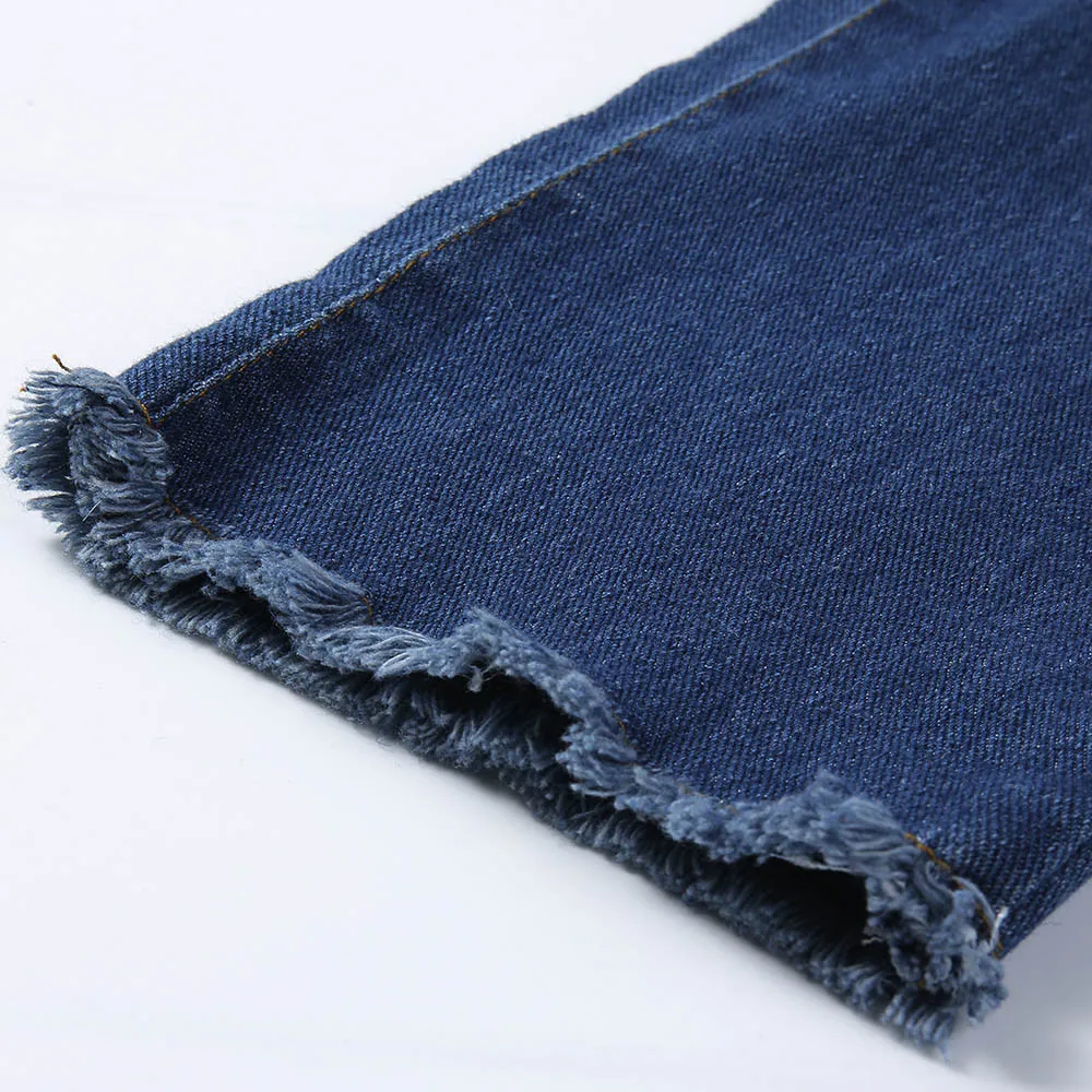 Женские узкие джинсы SAGACE повседневные Однотонные эластичные с тонкими дырками