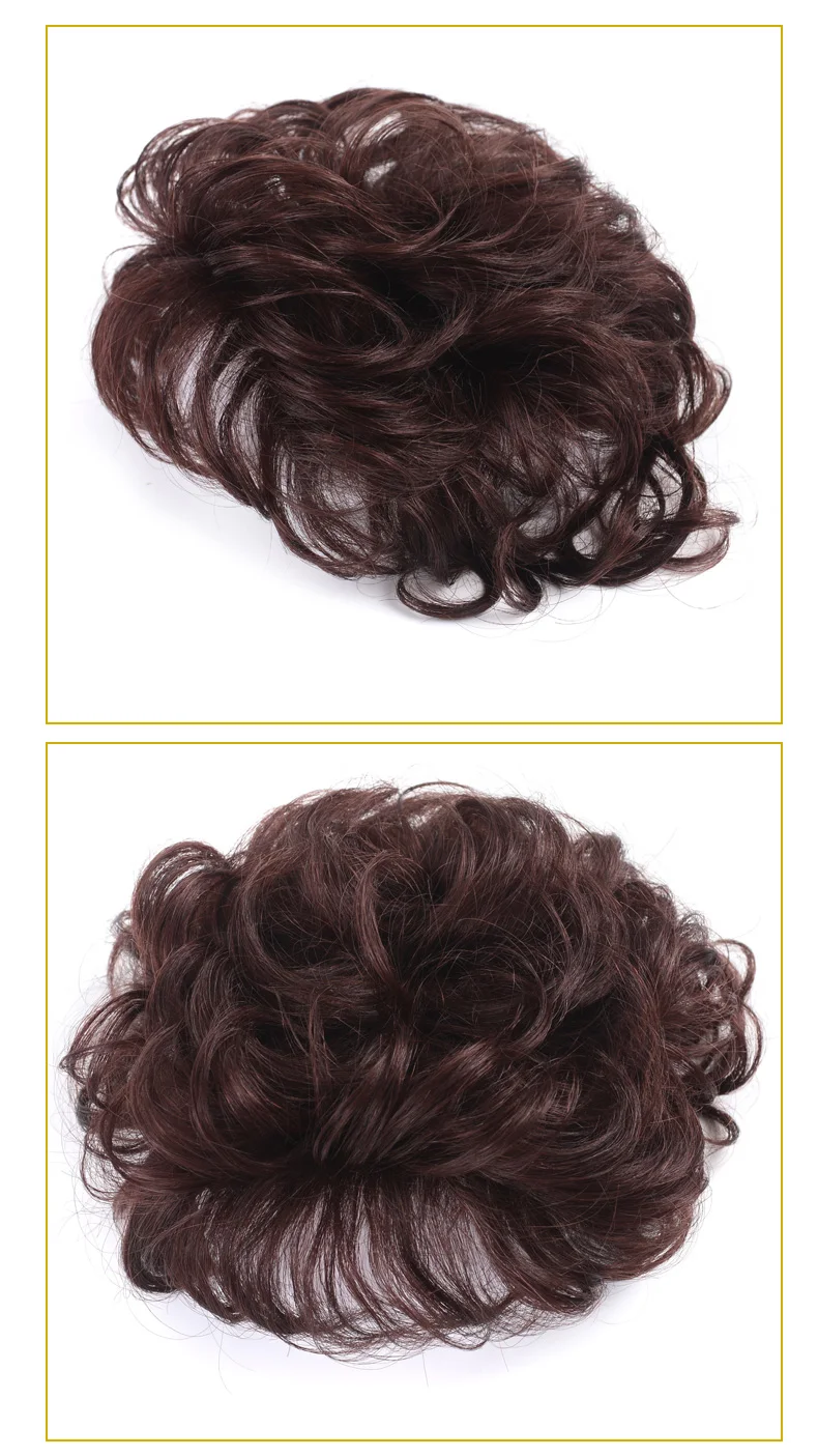 Salonchat Human Hair Toupee Thin Skin Natural Hair Topper Hairpiece Remy Hair Piece Women Curly Hair Replacement Clip Closure