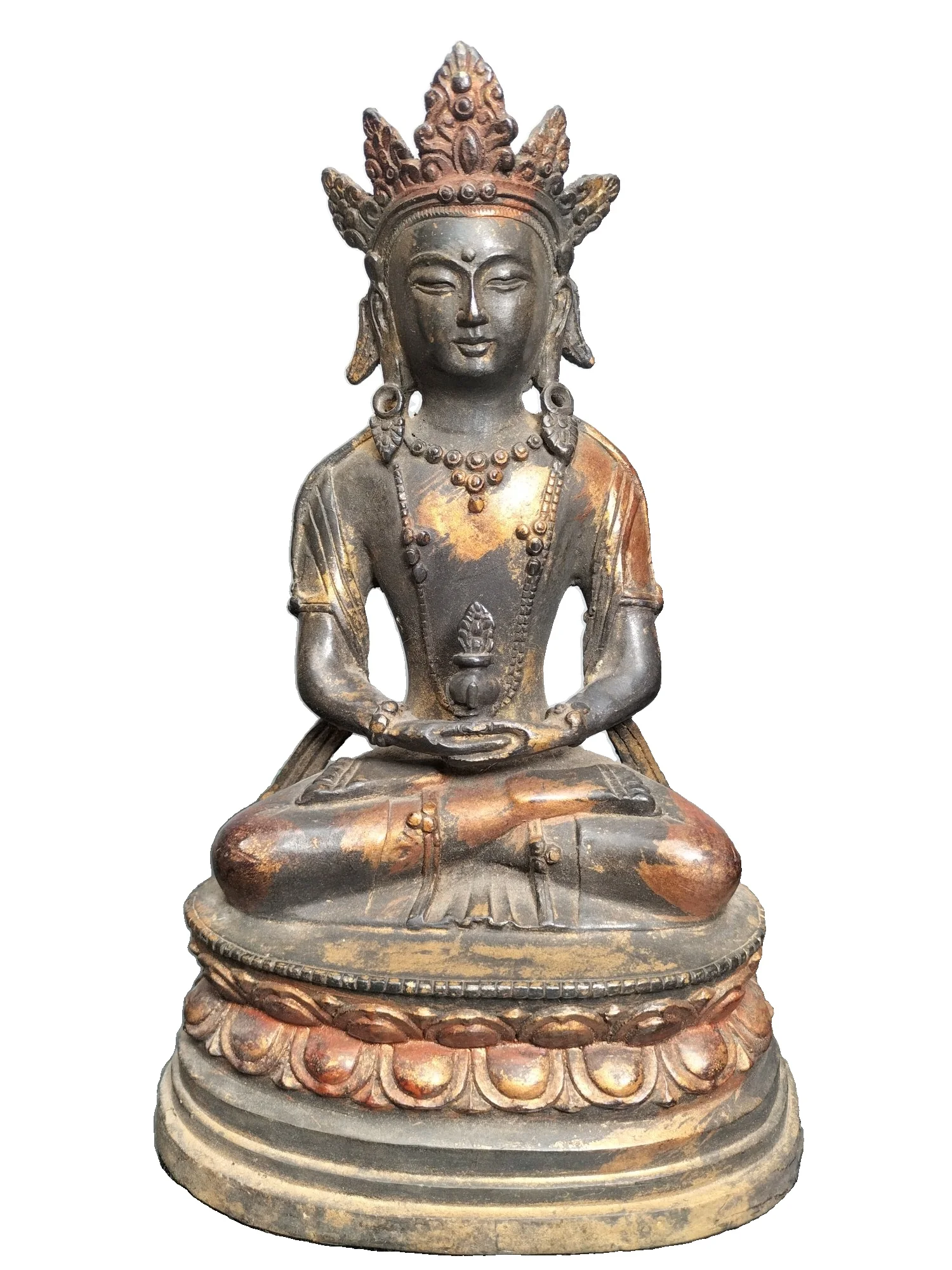 

Старая коллекция LAOJUNLU из чистой меди и позолоченной глины и вермилиона Будды, имитация античной бронзы, коллекция шедевров