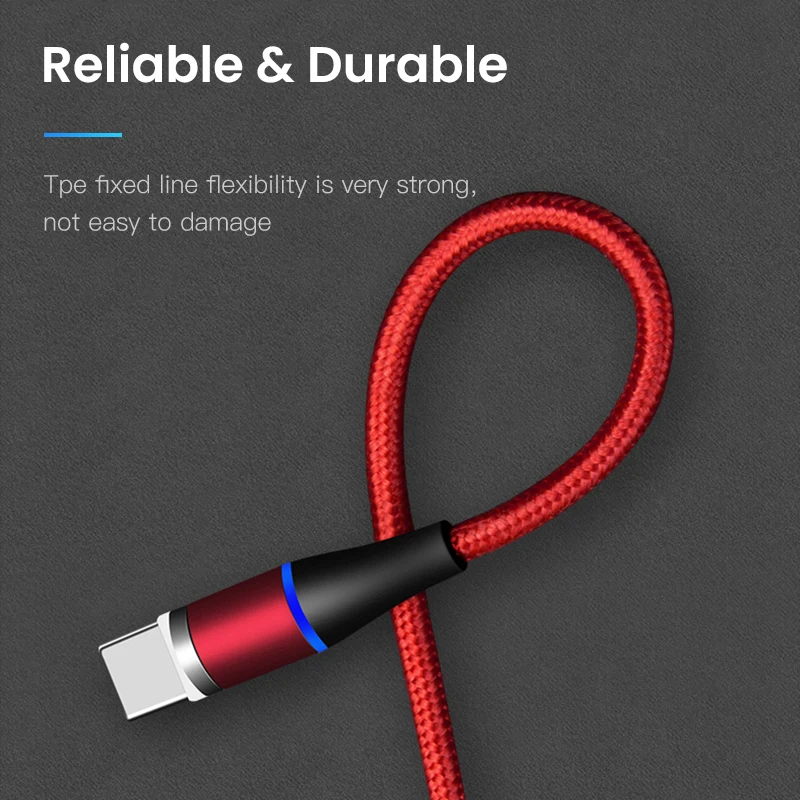 Магнитный USB-кабель с подсветкой Micro USB C магнитный QC 3 0 кабель для быстрой зарядки