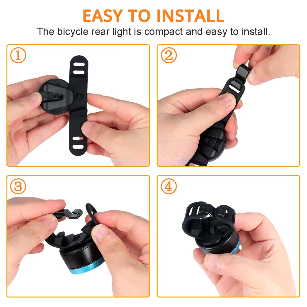 Bicycle Rear Rechargeable Brake Light Waterproof Smart LED Lamp Warning Braking Sensor Shape | Спорт и развлечения