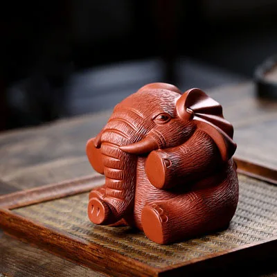 

Creative hot yixing luck fine handmade purple sand tea pet elephant sculpture creative tea table household furnishing articles