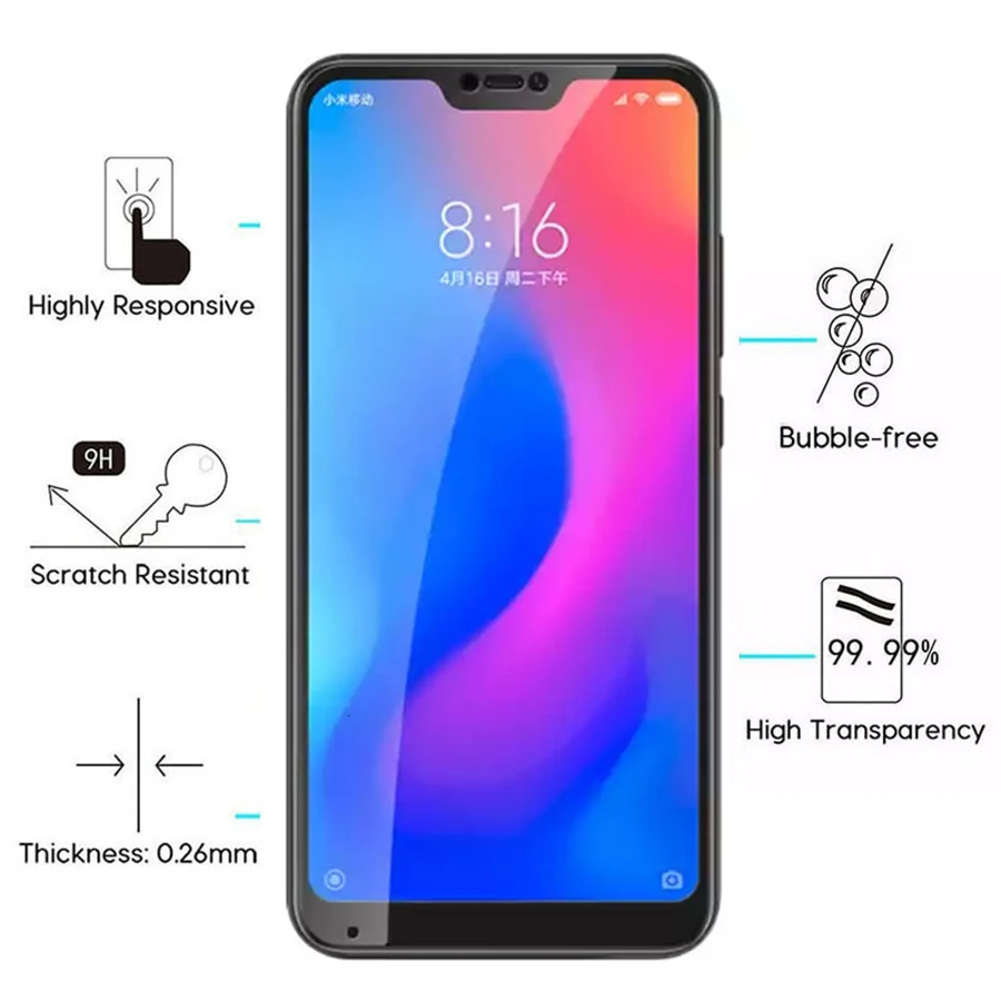 Закаленное стекло для xiaomi redmi 6 pro 6a a6 защитный стеклянный чехол xiomi xiami xaomi a 6pro