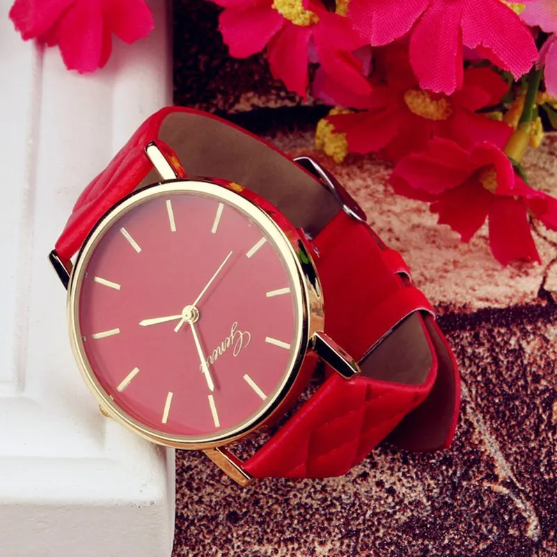 Часы женские orologio donna Geneva на сетчатом кожаном ремешке с циферблатом | Наручные