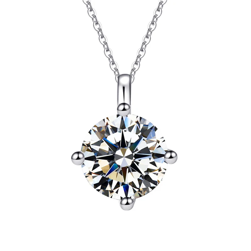 BOEYCJR 925 серебро 1ct/2ct F цвет Муассанит Снежный Цветок VVS элегантный свадебный кулон ожерелье для женщин Подарок на годовщину