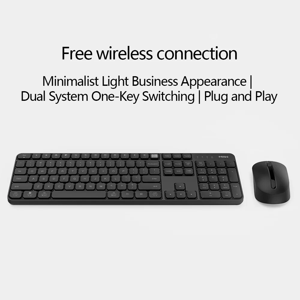 Xiaomi MIIIW беспроводной комплект офисной клавиатуры и мыши 104 клавиш 2,4 ГГц Windows PC MAC совместимая Портативная USB клавиатура