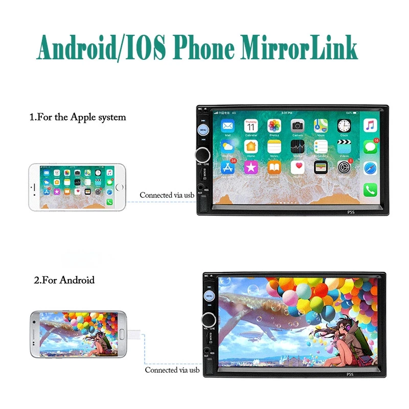 Автомагнитола 7010B 4 7 &quot 2 Din стерео MP5 плеер Android /IOS MirrorLink TF USB FM