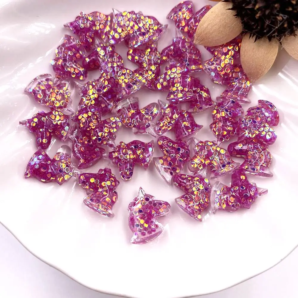 Полимерные блестящие красочные пайетки заполненные единорогом фигурки с