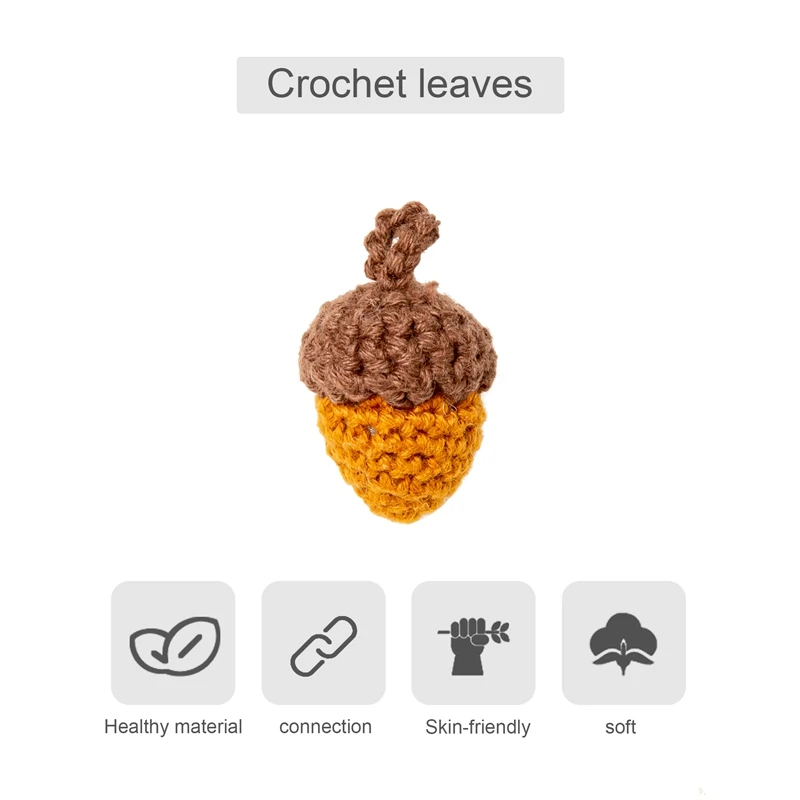 10pc Wooden Crochet Beads Leaves Chewable Beads DIY Wooden Teething Knitting Beads Jewelry Crib Sensory Toy Baby Teether