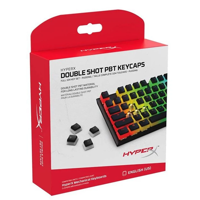 Набор клавиш HyperX Double Shot PBT HXS KBKC3 для клавиатур 104 шт полупрозрачные RGB подсветки