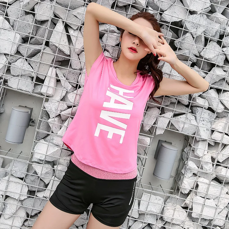 Новинка 2019 быстросохнущая дышащая Спортивная одежда для фитнеса. Футболка без