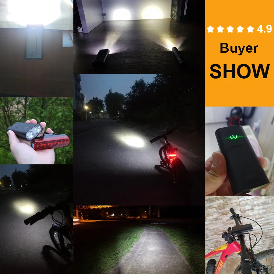

1000 Lumens Bicycle Headlight 5200mAh as Power Bank USB Chargeable Bike Light Front IPX5 Waterproof MTB Bike Flashlight