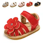 Сандалии Детские Резиновые Нескользящие, летняя обувь для первых шагов в парке, с липучкой, Цветочная обувь для детской кроватки