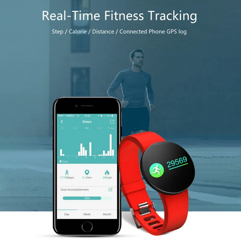 D3 Plus Водонепроницаемый умный браслет пульсометр кровяное давление оксиен