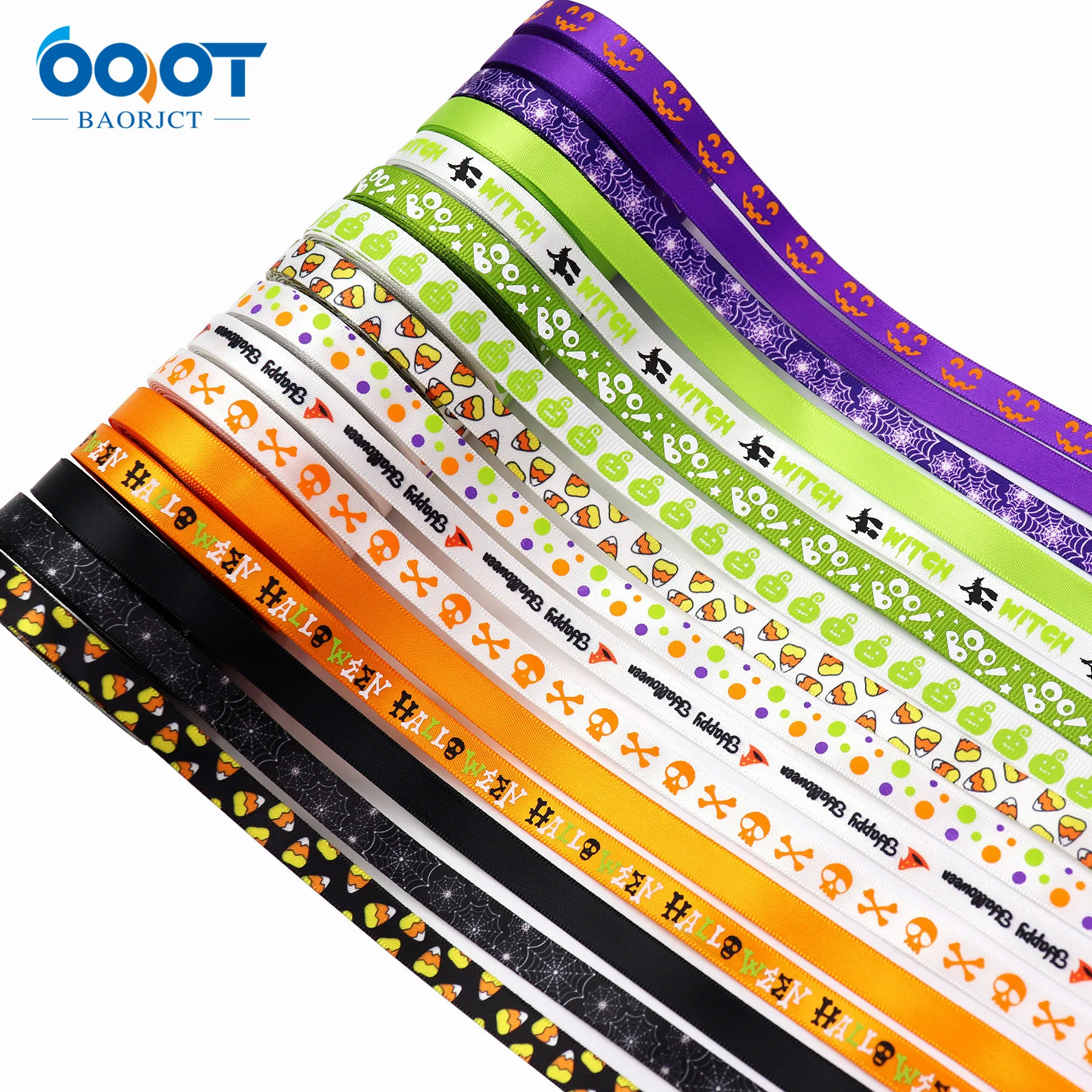 3/8"(10mm),10Yards Halloween Cartoon Series Grosgrain Ribbons,M-21520-3 Bow Cap Accessories Party Gift Wrap DIY Handmade