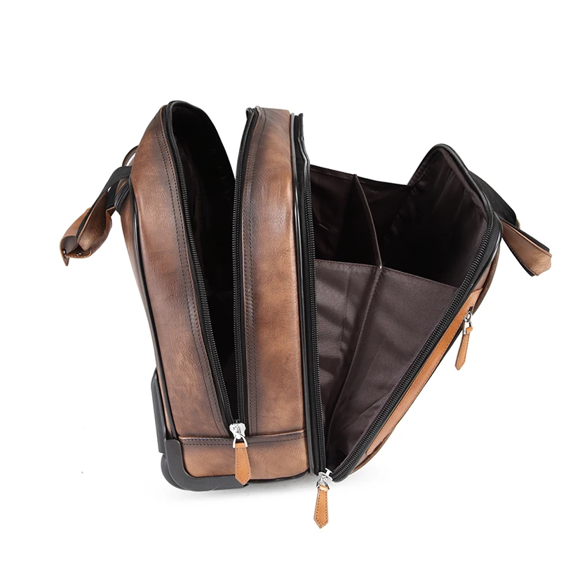 Новинка Модный женский чехол на колесиках из натуральной кожи Newsbirds для багажа