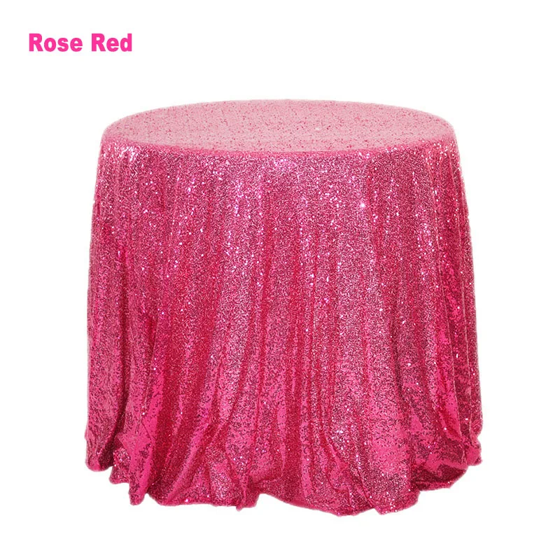 Rose Red Роскошная скатерть с золотыми блестками, блестящая круглая прямоугольная вышитая скатерть для свадебной вечеринки, Рождественское украшение - Цвет: Rose Red