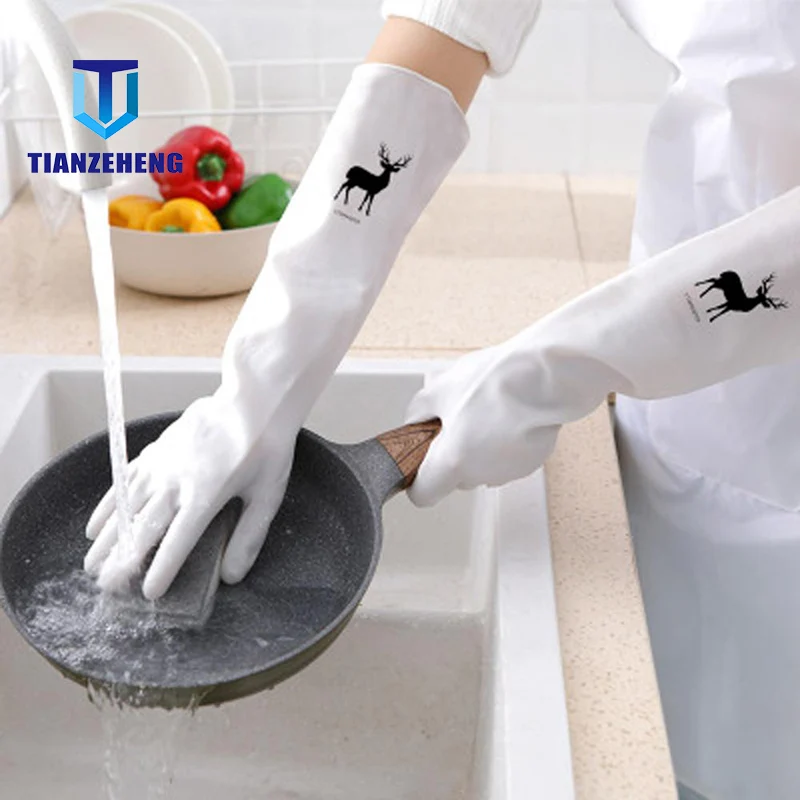 

High Quality Female Waterproof Rubber Latex Dishwashing Gloves Kitchen Durable Cleaning Housework Chores Dishwashing Tools