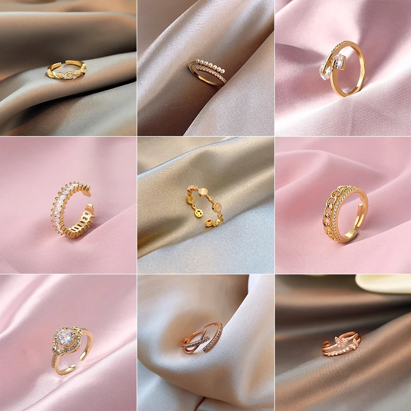 

Resizable Stainless Steel Rings For Women Korean Fashion Tide Engagement Wedding Woman Ring Jewelry Accessories Wholesale 2021