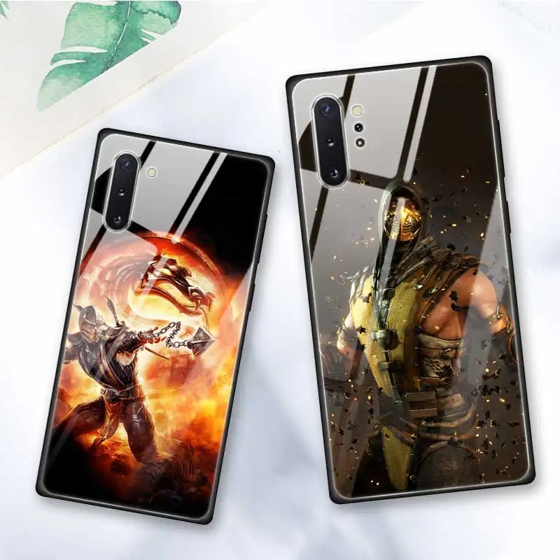 Mmoral Kombat чехол из закаленного стекла для samsung Galaxy S10 S10e S9 S8 Note9 Note 10 Plus 5G A50 A30 силиконовый край Funda Capa