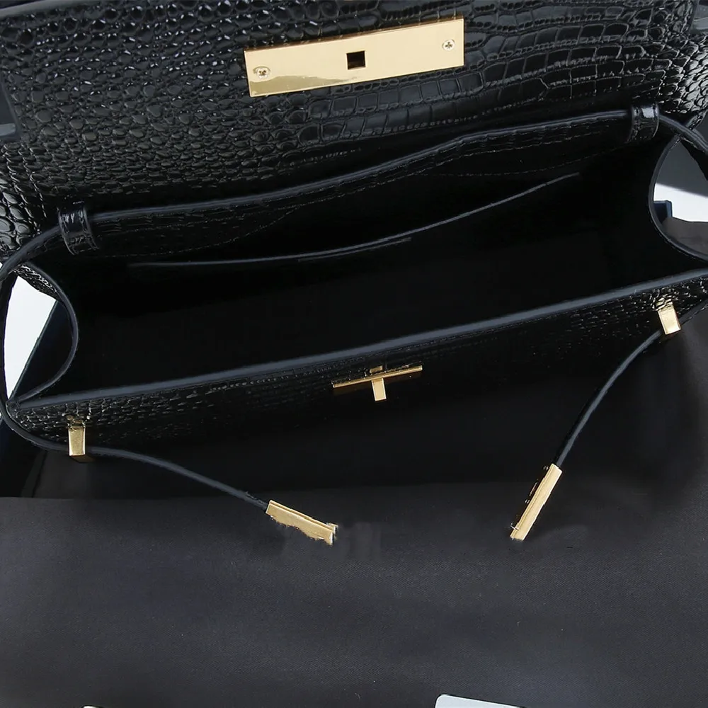 

Ladies leather crocodile pattern one-shoulder messenger messenger bag Ladies retro business handbag