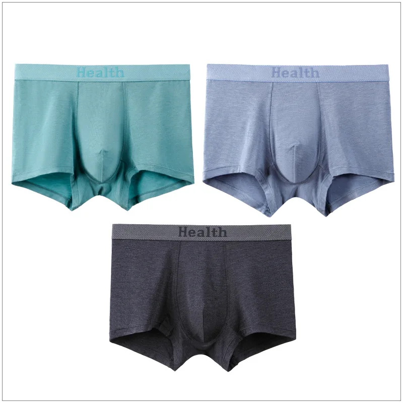 Боксеры 3 шт шелковые боксеры для тела Мужское нижнее белье здоровья Лифт мягкий
