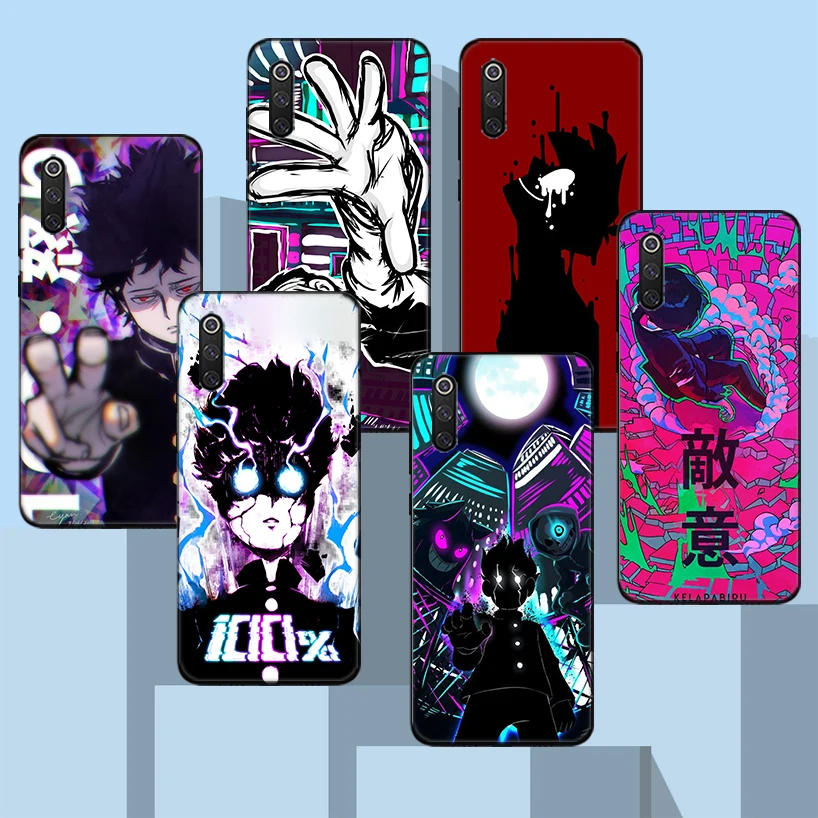 

Mob Psycho 100 Anime Black Phone Case For Xiaomi Redmi Note 10 Pro 10S 9S 8T 7 8 9 9A 9C 8A 7A 6A 5 6 S2 K20 Casing Cover