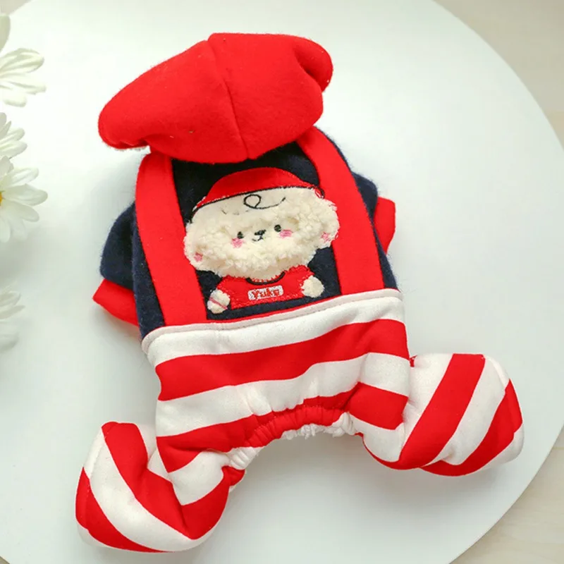 

Soft Plush Pet Dog Jumpsuit Winter Christmas Costume for Dogs Lining Snow-proof Warm Clothing for Small Medium Dog