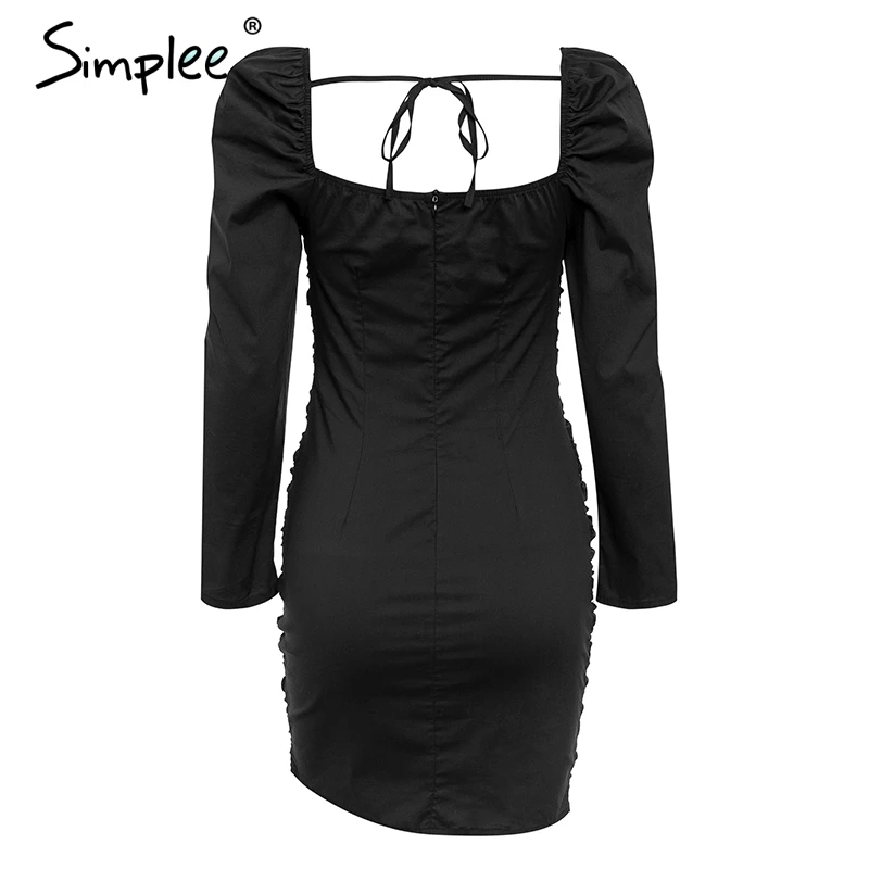 Женское платье Simplee на шнуровке 2019 летние плиссированные облегающие женские
