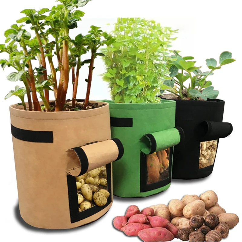 

Potato Planter Bag/Plant Pots,7-Gallon Window Vegetable Planting Grow Bag,Double Layer Premium Breathable Nonwoven Cloth With St