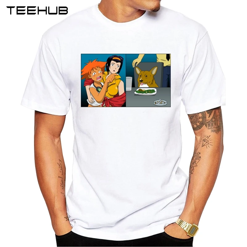 2019 TEEHUB хит продаж мужская мода девушка орет на данные собака дизайн футболка