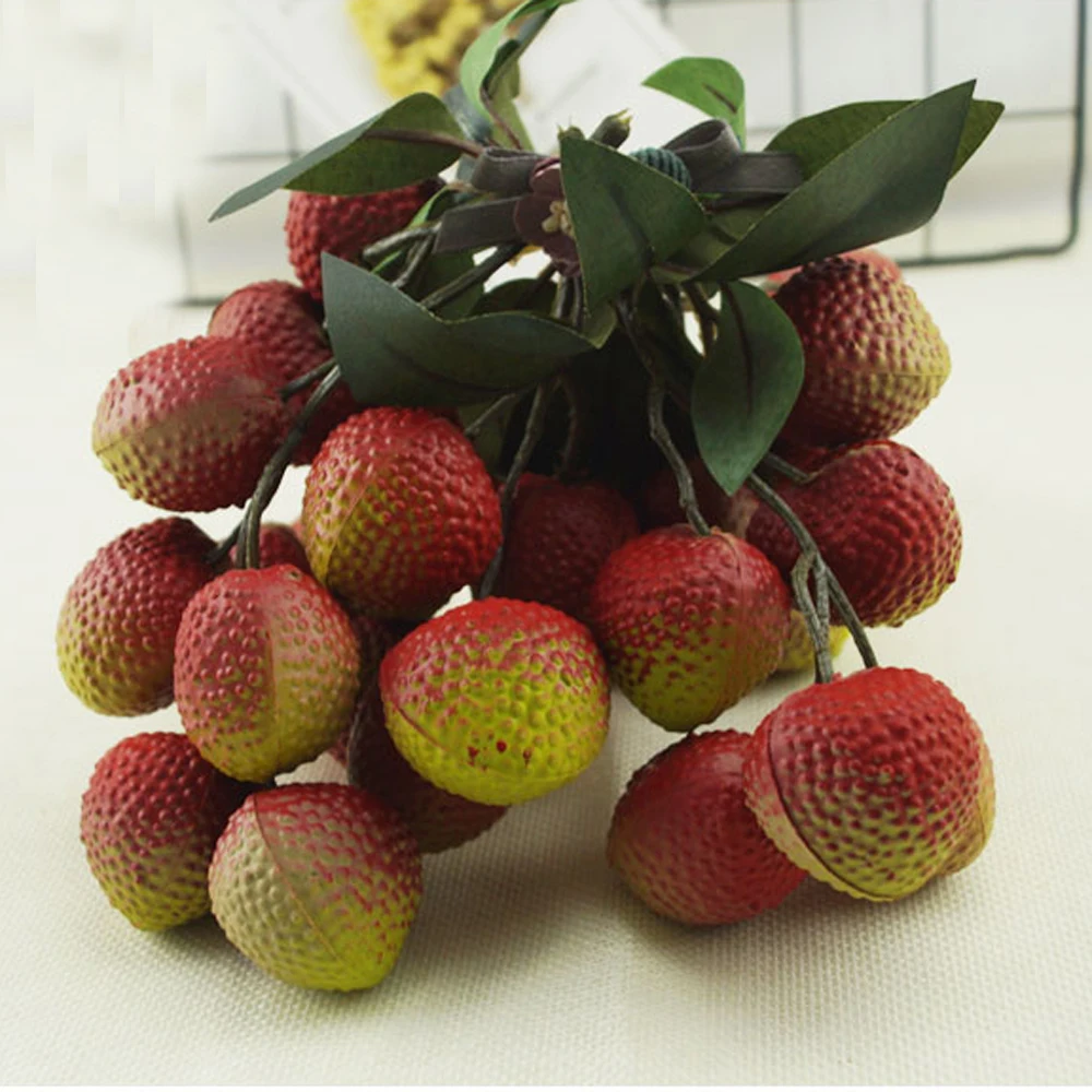1 bunch 18cm long High imitation fake artificial longan Fruit&ampartificial plastic simulated fruit model | Дом и сад