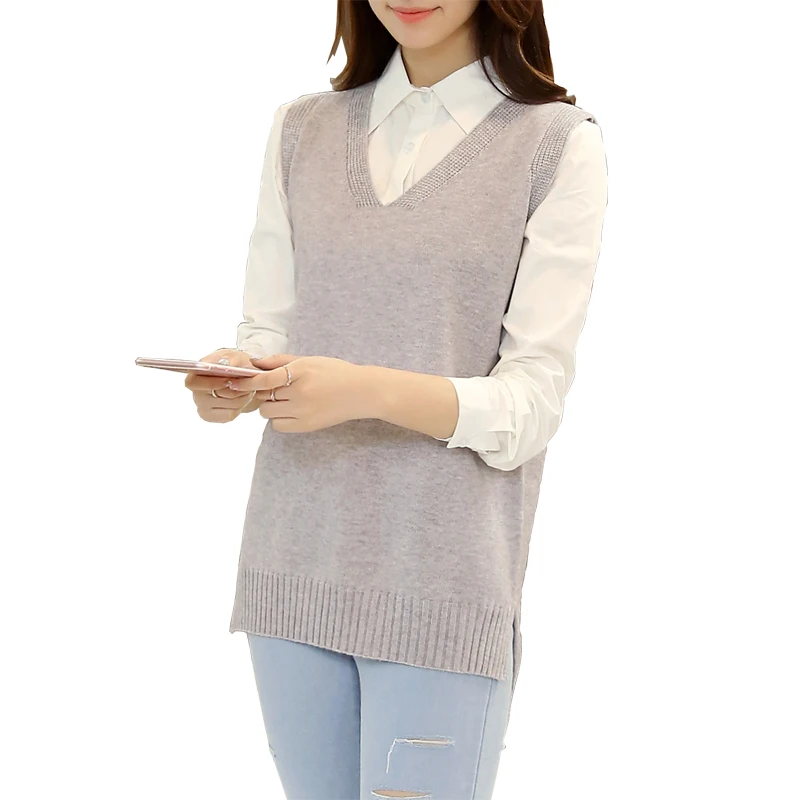 Женский вязаный жилет с V-образным вырезом Осень-зима 2022 |